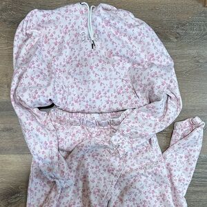 GAP x Love Shack Fancy Light Pink Floral Women's Hoodie & sweatpants